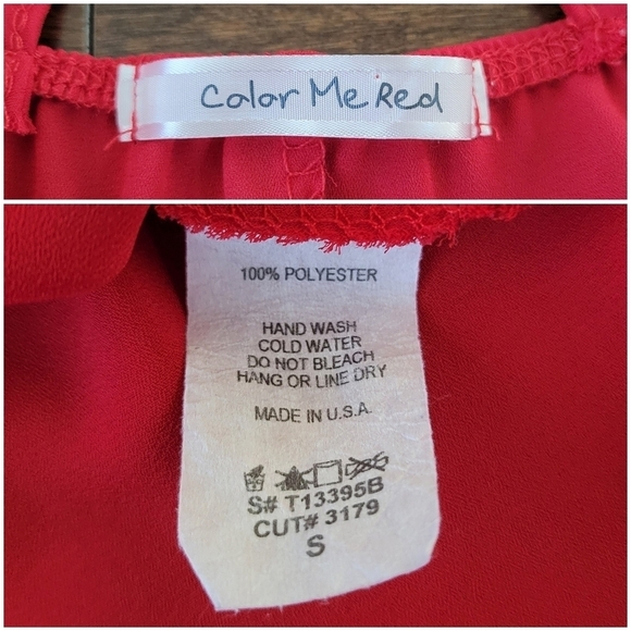 Color Me Red Sleeveless Strappy Flowy Scoop Neck Lightweight Top Women's Size S - Picture 6 of 8
